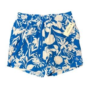 Calvin Klein Blue White Floral Men’s Swim Trunks Lined Shorts NWT Large